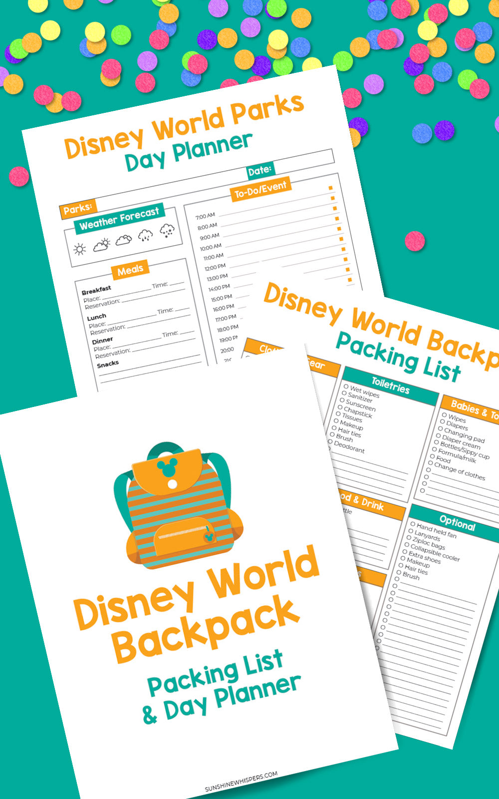 Disney World Backpack and Day Planner