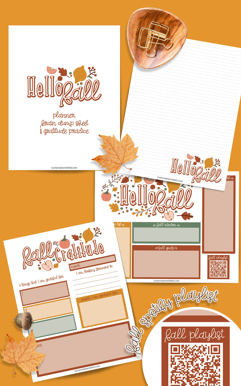 Hello Fall!- Planner, Brain Dump, Gratitude