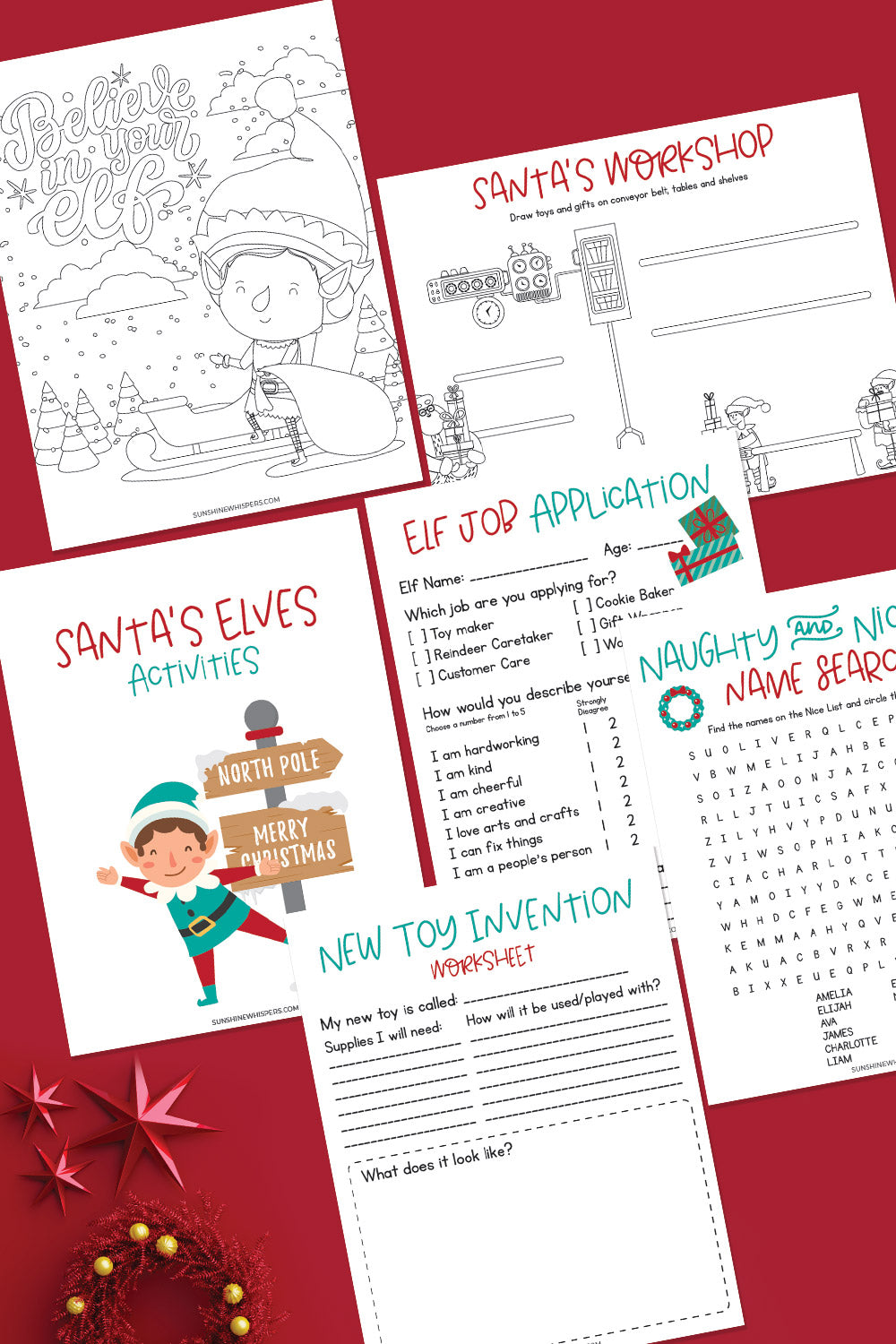 Santa's Elves Activity Pack for Kids
