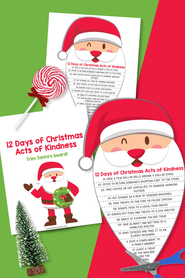 12 Days of Christmas Kindness Printable Activity for Kids!