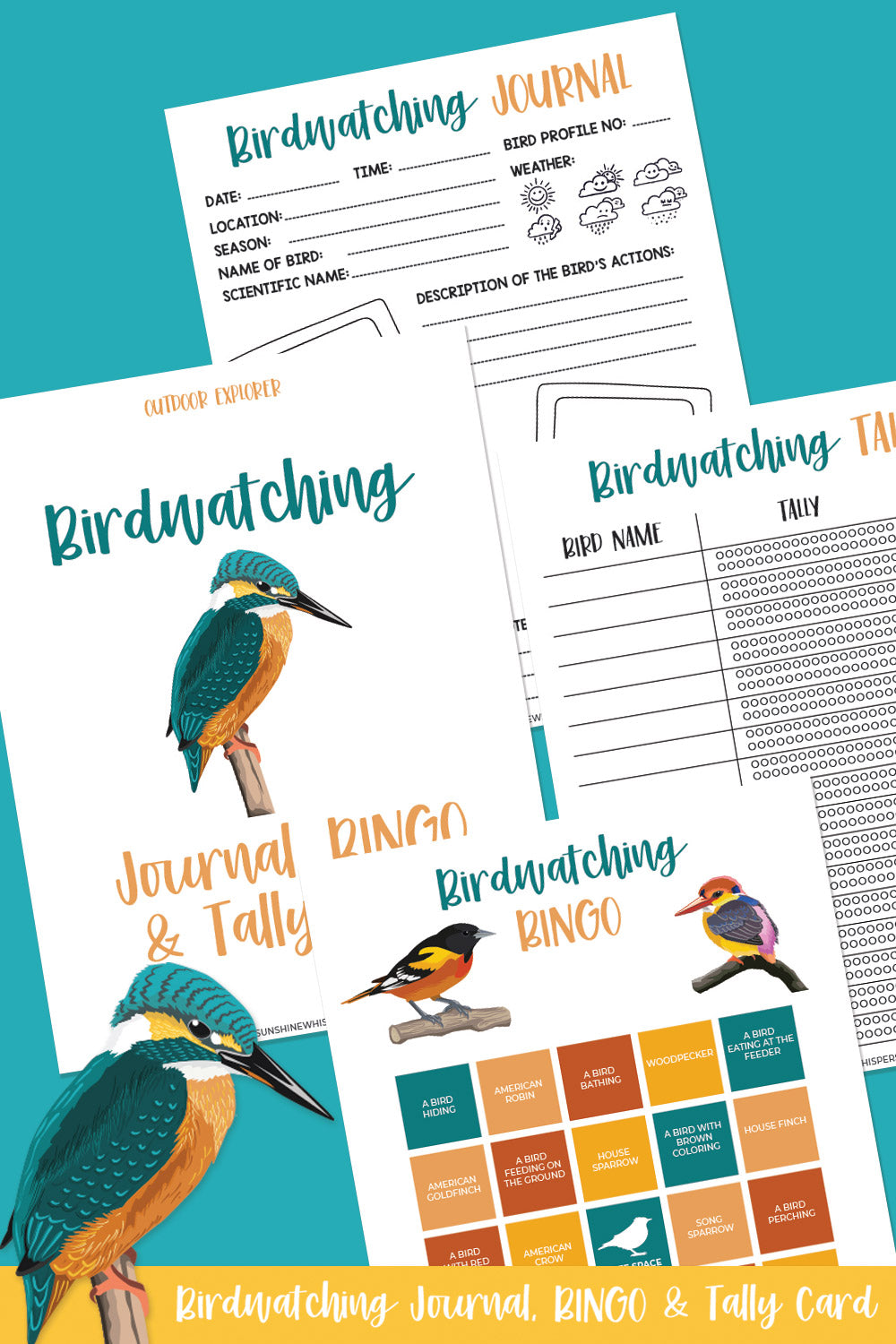 Birdwatching BINGO, Journal, and Tally Card