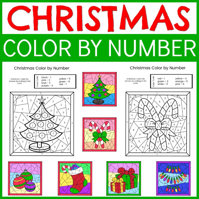 Christmas Color By Number Coloring Pages