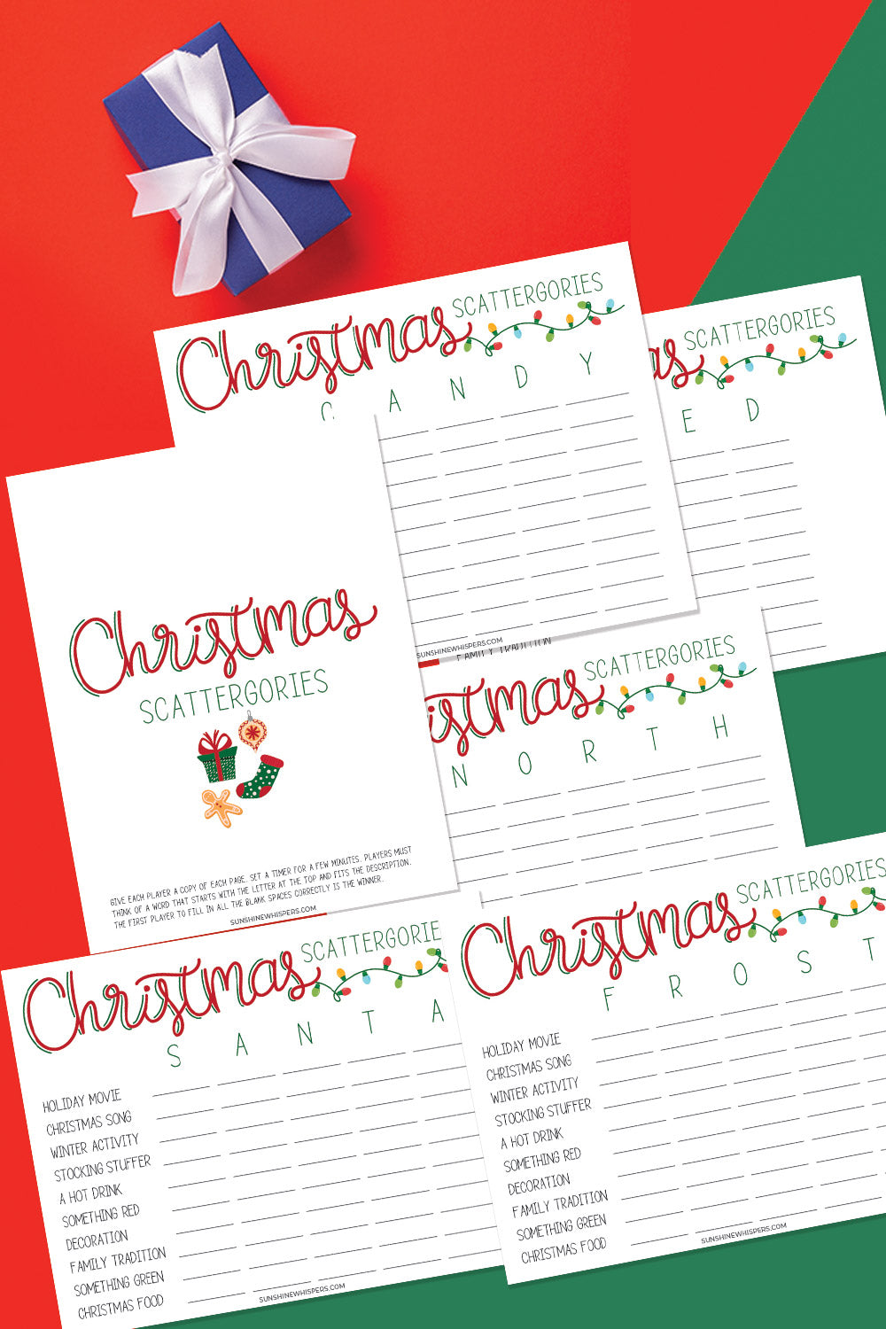 Christmas Scattegories Printable Game – Sunshine Whispers
