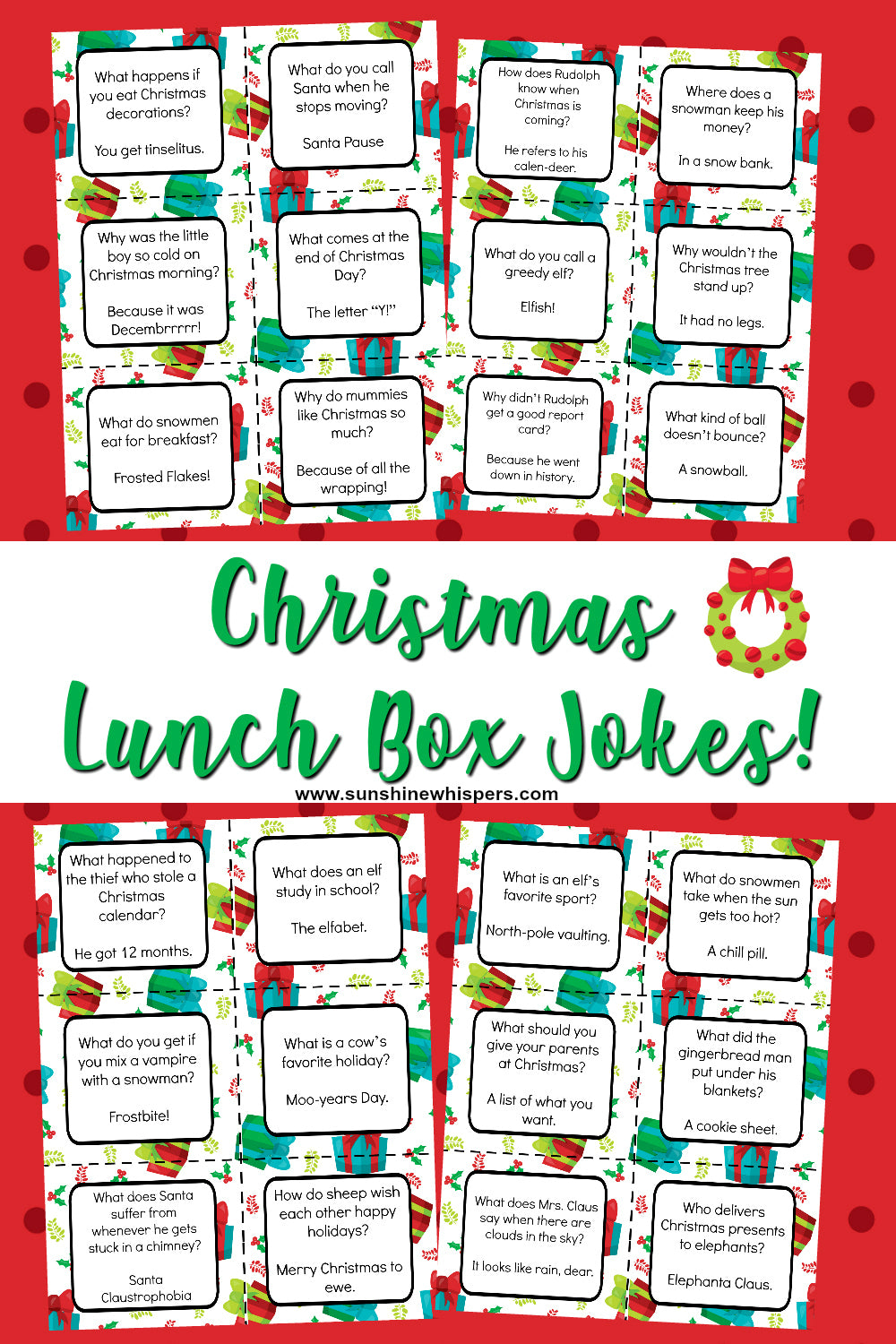 Christmas Lunch Box Jokes!