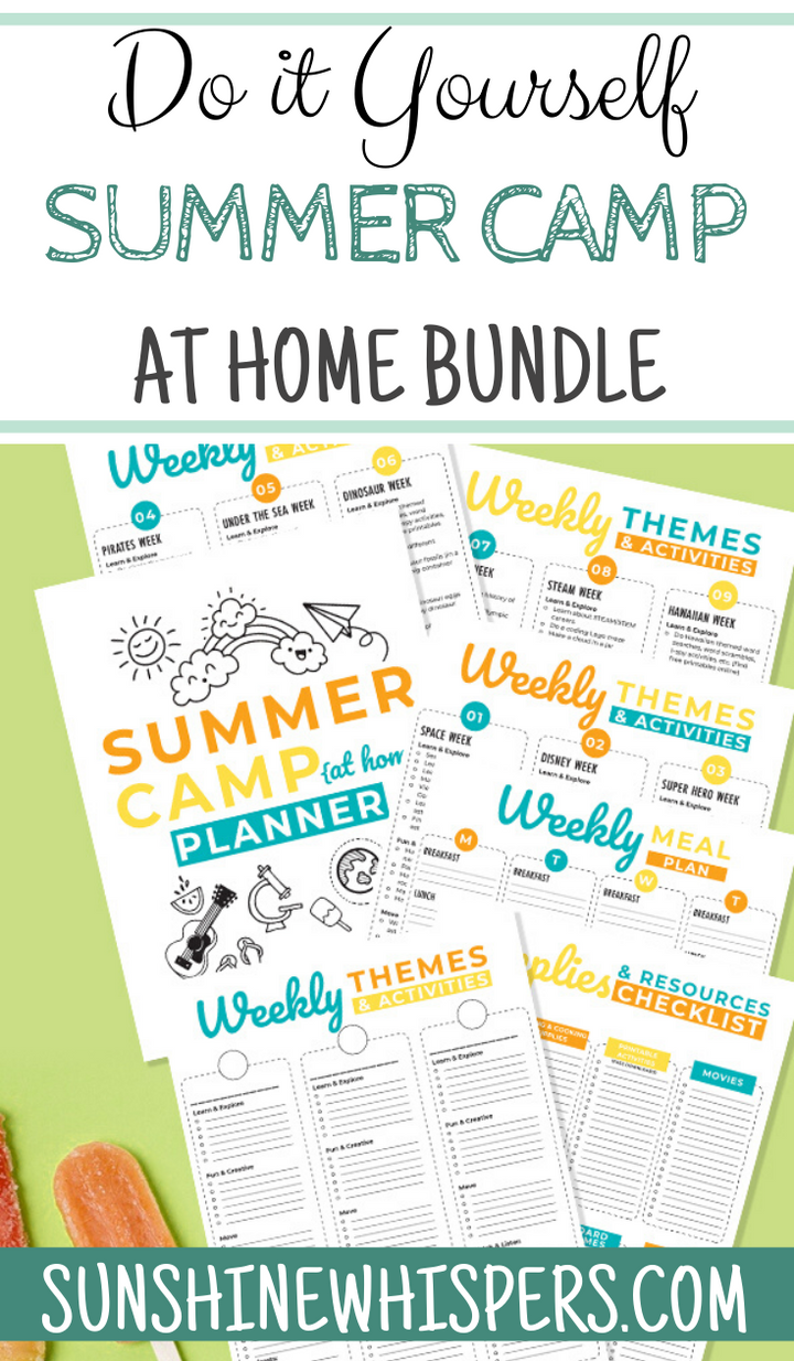 DIY Summer Camp at Home Printable Planner and Activity Bundle