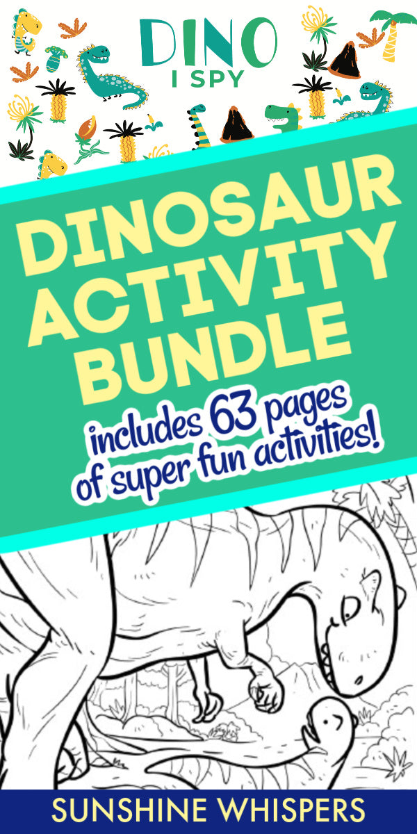 Dinosaur Coloring Book and Activity Pack Bundle