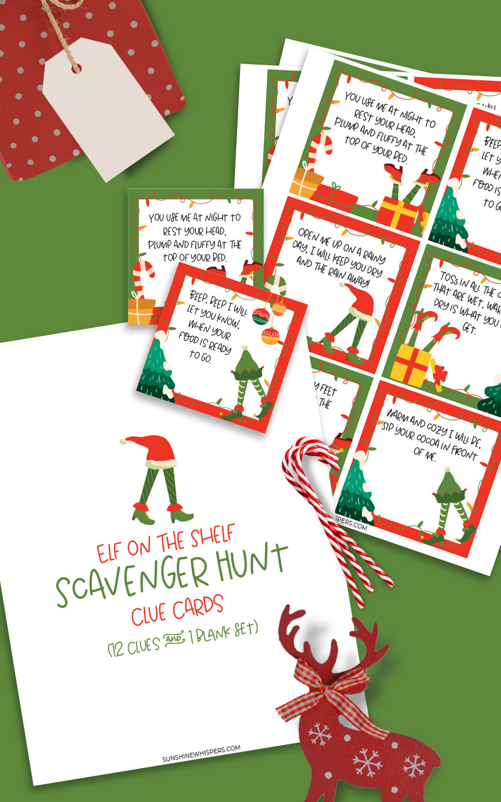 Elf On the Shelf Scavenger Hunt Clue Cards