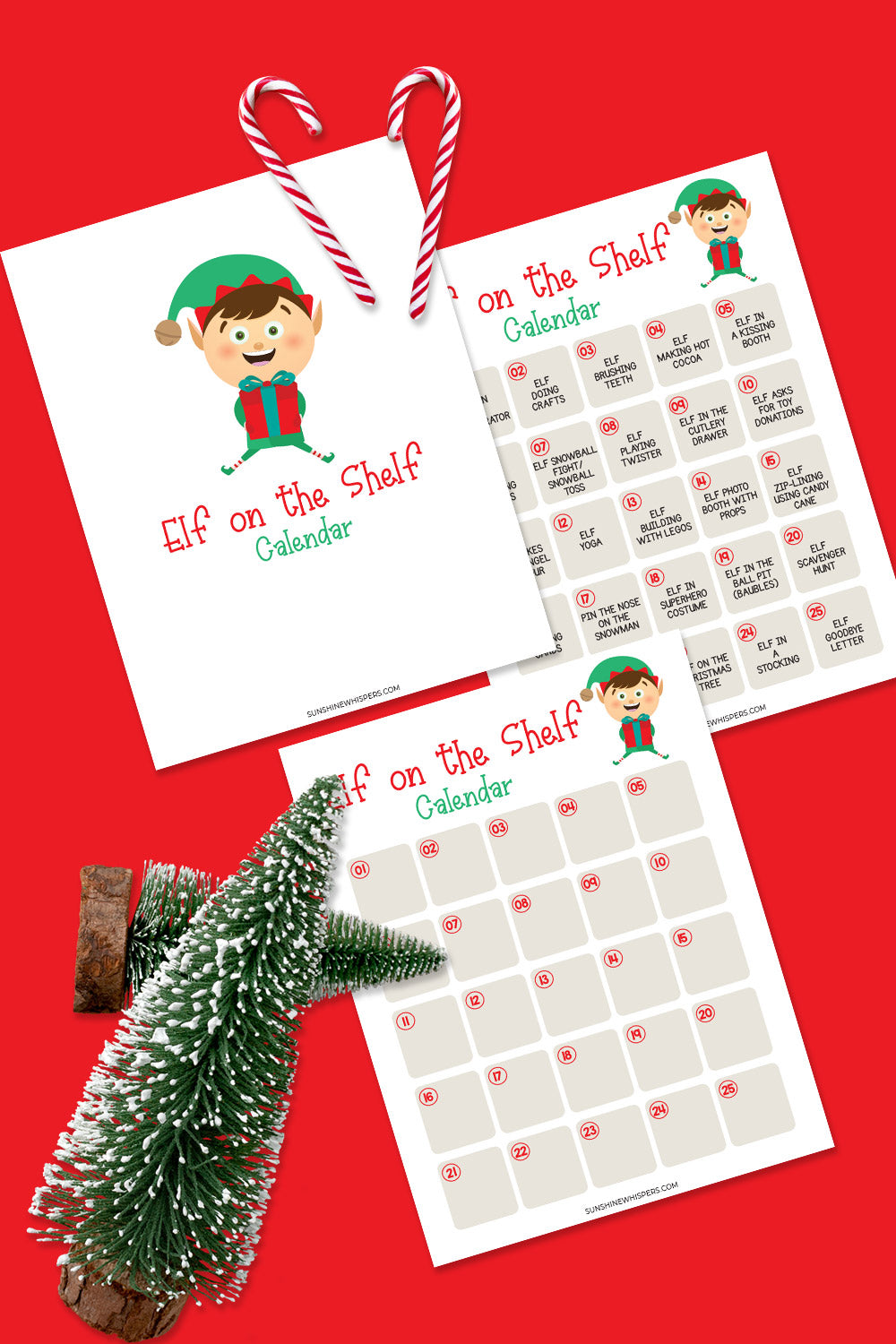 Elf Calendar Printable Pack! – Sunshine Whispers