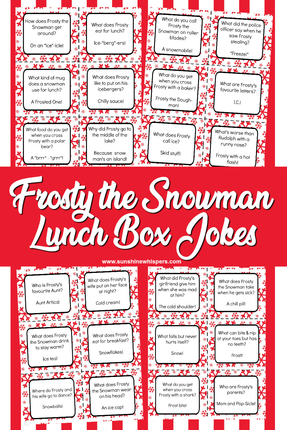 Frosty The Snowman Lunch Box Jokes!
