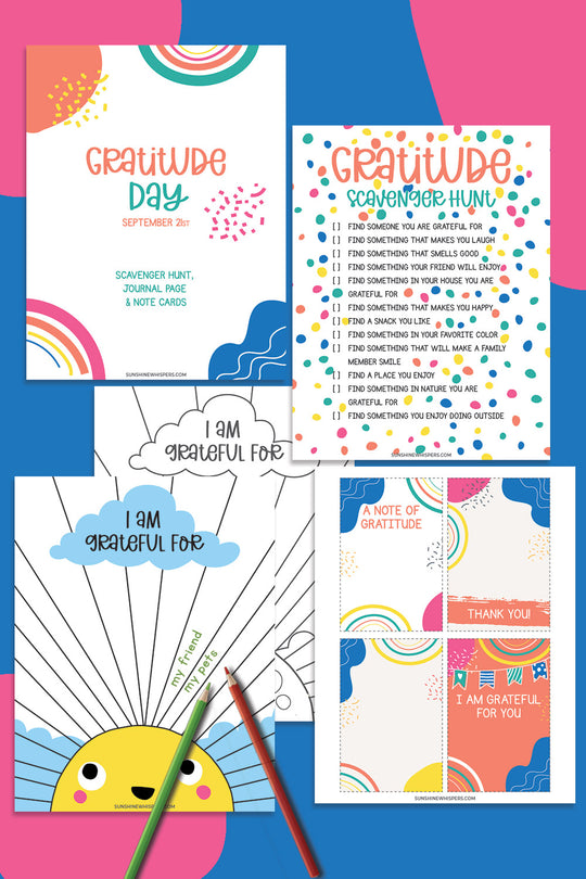 World Gratitude Day Printable Activity Pack – Sunshine Whispers
