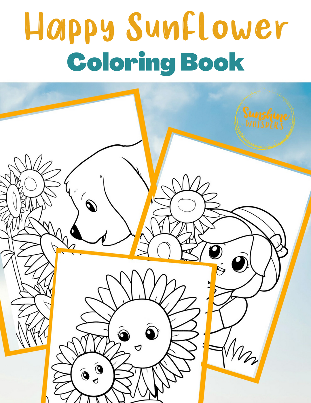 Happy Sunflowers Coloring Book