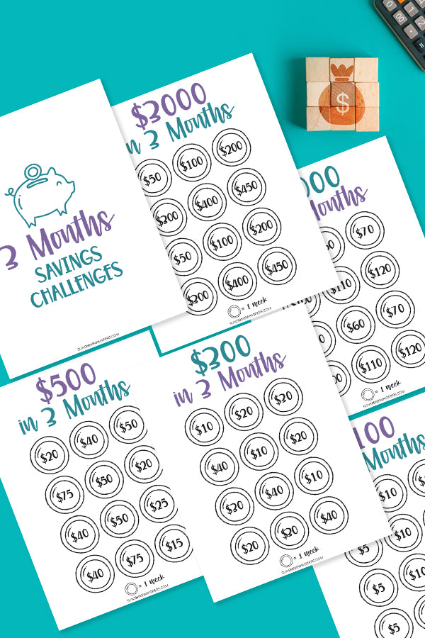 3 Months Savings Challenges Worksheets
