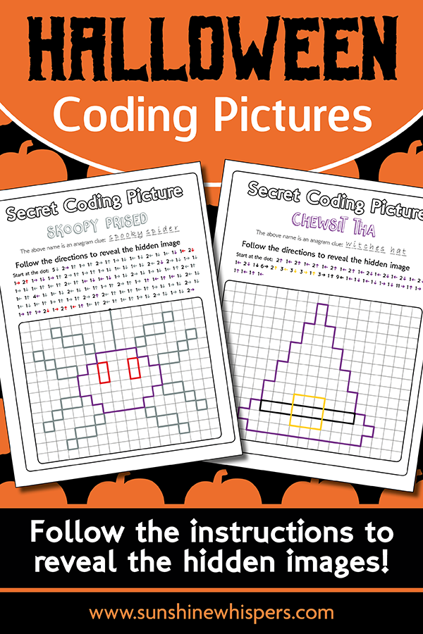 Halloween Coding Pictures Printable Game for Kids – Sunshine Whispers