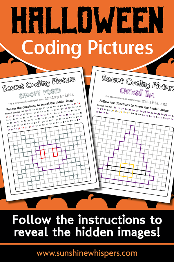 Halloween Coding Pictures Printable Game for Kids