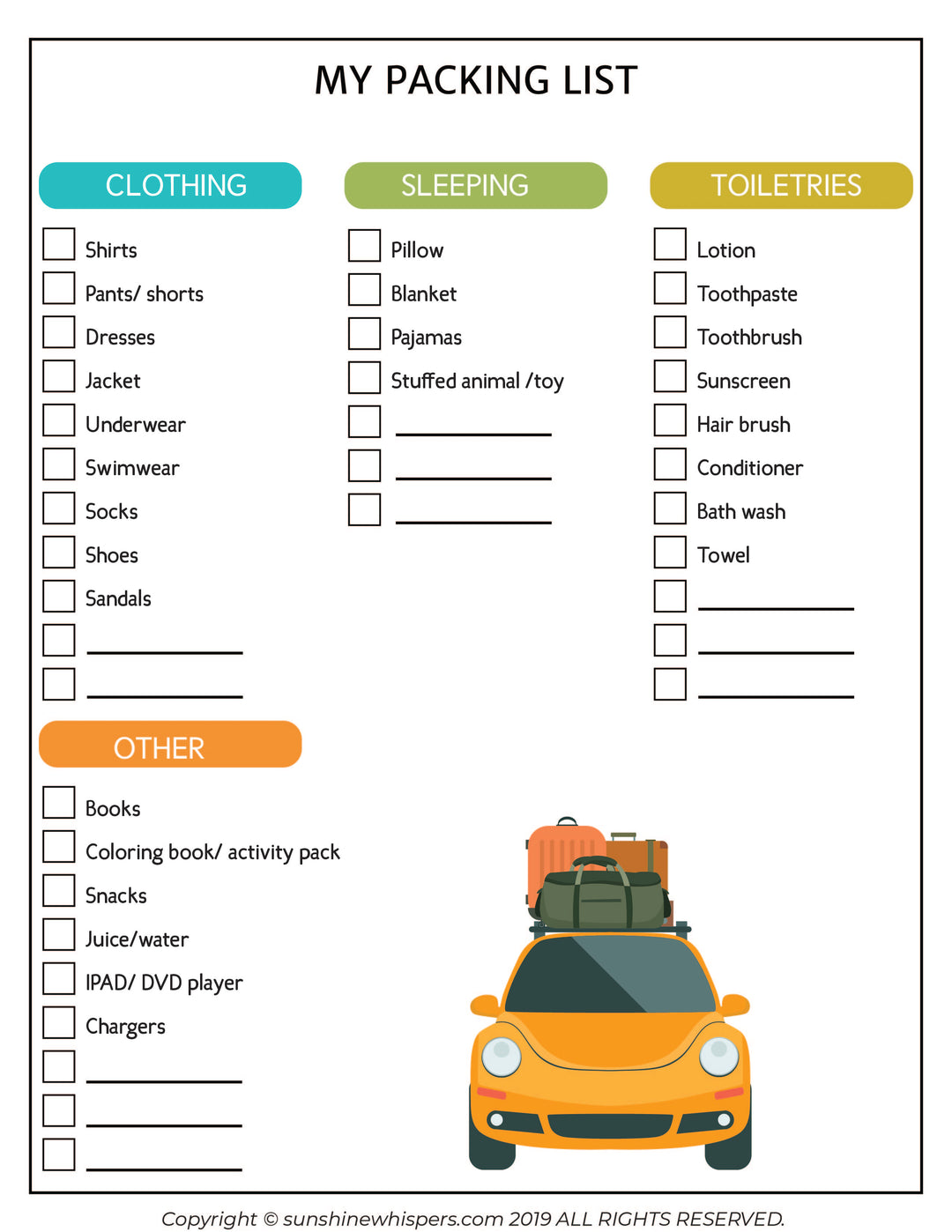 Family Travel Vacation Activity and Planning Pack