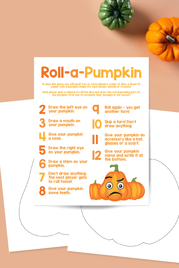 Roll-a-Pumpkin Printable Game