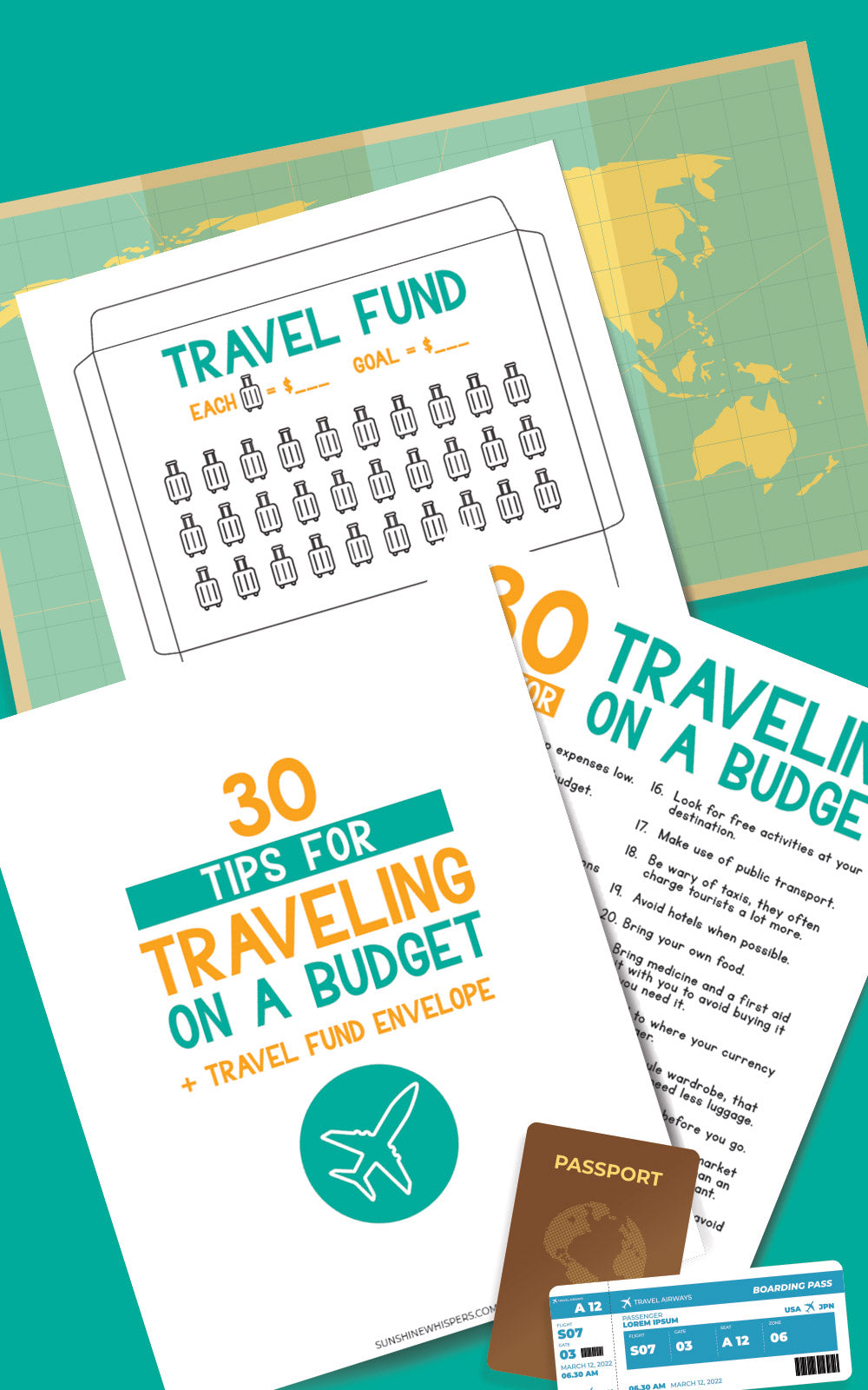Budget Travel Tips and Printable Travel Funds Envelope